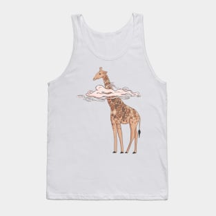 Giraffe dreaming in clouds Tank Top